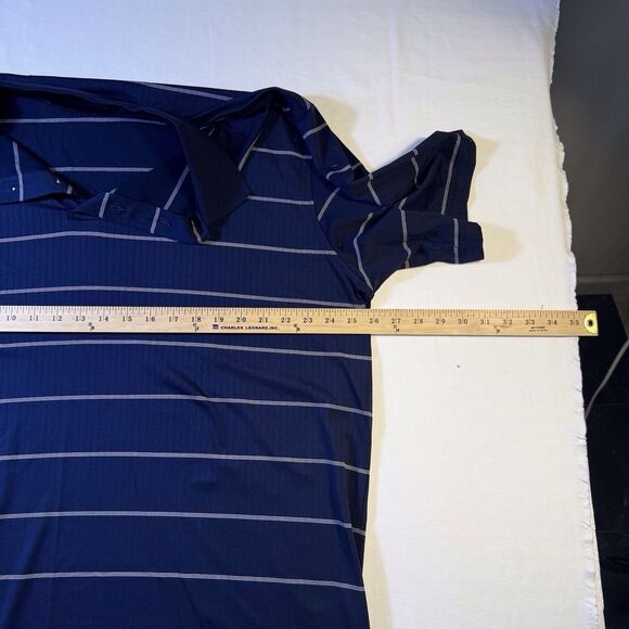 Ping Polo Golf Shirt Mens XL Navy Blue Striped Short Sleeve Performance Casual - Picture 6 of 9